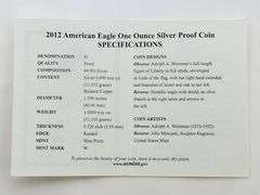 2012-W Proof American Silver Eagle, OGP