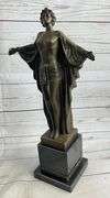 Art Nouveau Nude Woman Awakening Bronze Sculpture