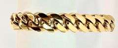 Huge 14 Kt Yellow Gold Plate Monogramed Initial " K" Curb Link Bracelet