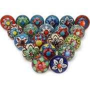 20 Handpainted Ceramic Cabinet Knobs Set