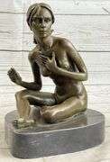 Nude Woman Dancer Bronze Statue