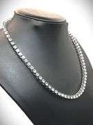 Sparkling White Gold Plated 60 Cttw CZ Tennis Necklace