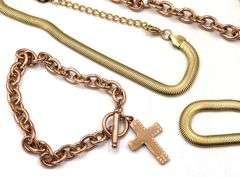 Assorted gold plated steel mixed jewelry