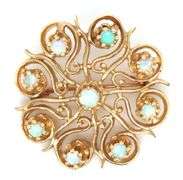 Lovely Estate 14K YG Opal Brooch