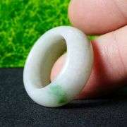 Tri-color! Well defined color! 38.45ct Burmese Jade ring! Size 8!