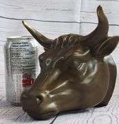Male Bull Wall Mont Bronze Sculpture