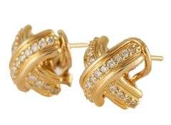 Tiffany & Co. 0.50ctw Diamond X Clip On Earrings in 18K