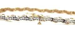 Nice 14K YG Wavy Link Diamond Bracelet