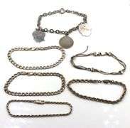 Group lot of 6 Vintage 925 sterling silver bracelets