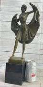 Arabian Girl With Lifting Skirt On Rug Bronze Sculpture