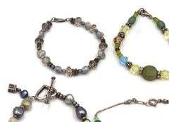 Group lot of Vintage 925 sterling silver bracelets