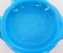 Blue Slag Glass Dog Toothpick or Match Holder