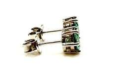 Lovely White Gold Plated 2 Ctw Paraiba Green Fire Moissanite Earrings