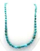 Turquoise beaded necklace with silver clasp