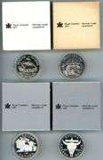 4 Different Royal Canadian Mint Proof Silver Dollars in Original Packaging