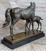 Mare And Foal Horse Bronze Sculpture