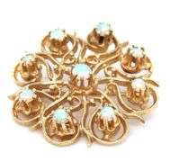 Lovely Estate 14K YG Opal Brooch
