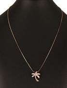 Na Hoku Pink MOP Inlay Palm Tree Pendant Necklace in 14K