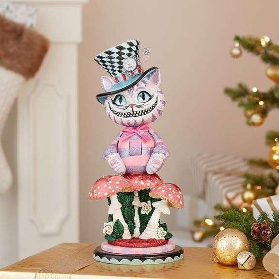 Alice in Wonderland Cat Nutcracker Hand Painted