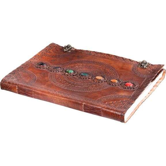 Leather Bound Embossed Handmade Journal