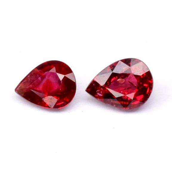 Top red! SI1 clarity! .53ct set of UNTREATED Rubies from Kenya!