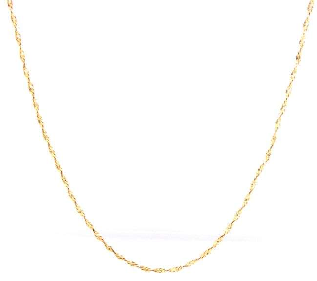 14kt Yellow gold twisted herringbone chain