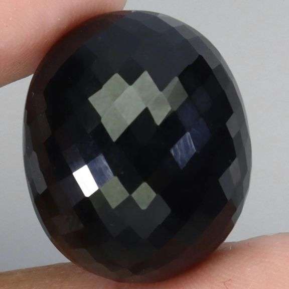 Elegant look with substantial size! 37.61ct checker cut black Spinel!