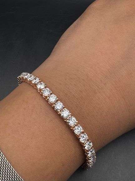 10K ROSE GOLD 14.50CT LAB GROWN DIAMOND BRACELET