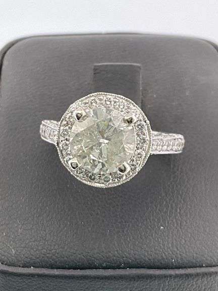 Certified 3.42 CTTW F/I2 Natural Diamond Ring