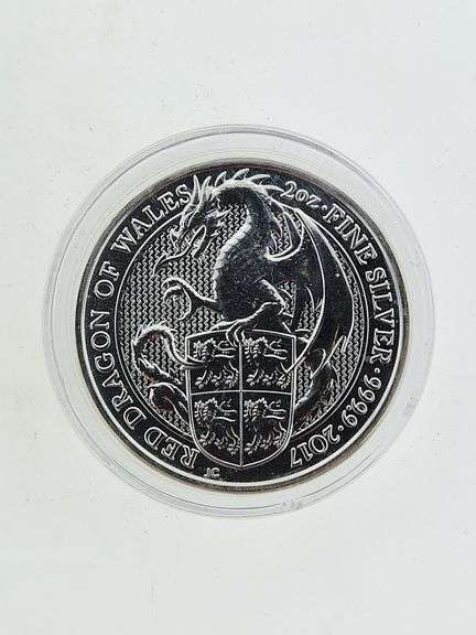 2017 Silver 2 Oz. Red Dragon Of Wales
