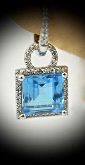 Vibrant 14K Blue Topaz and Diamond Dangle Earrings