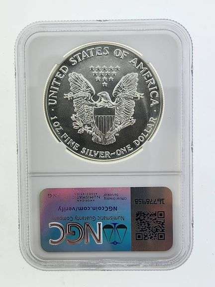 1990 American Silver Eagle, NGC MS69 "Red Book Label"