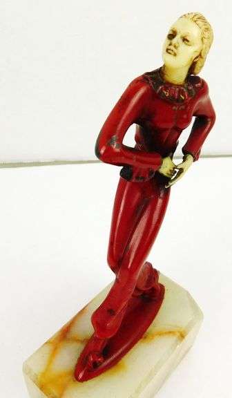 J.B. Hirsch Art Deco Dancer on Marble Base