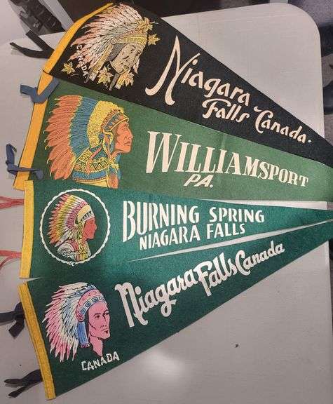 4 collectable Vintage Pennant 22" long