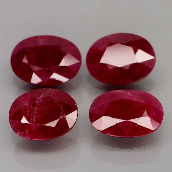 Superbly matched color in this 6.26ct set of Burmese Rubies!