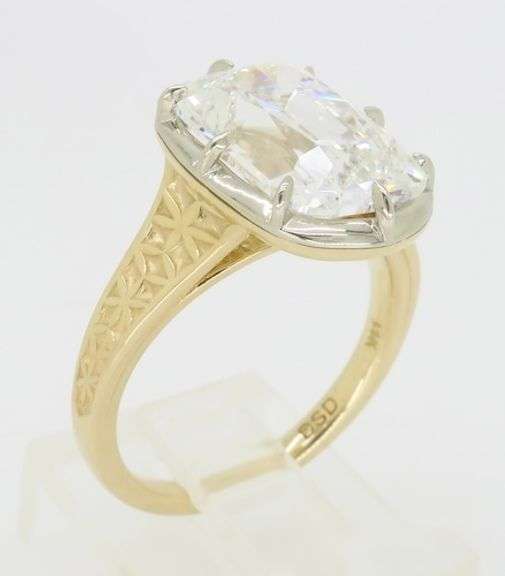 Certified Rare 5.51CT Antique Cushion Cut Diamond Ring