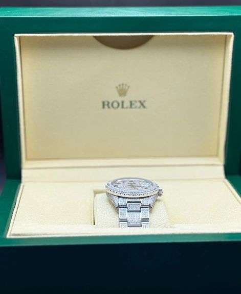 ROLEX STAINLESS STEEL GOLD DIAMOND DIAL JUBILEE BAND WATCH 11.5CT