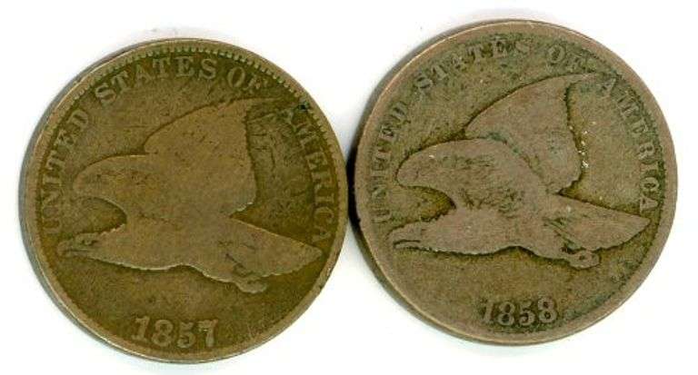 1857 & 1858 Flying Eagle Cents