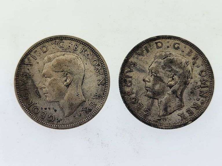 1939 & 1941 Great Britain Half Crown, Silver