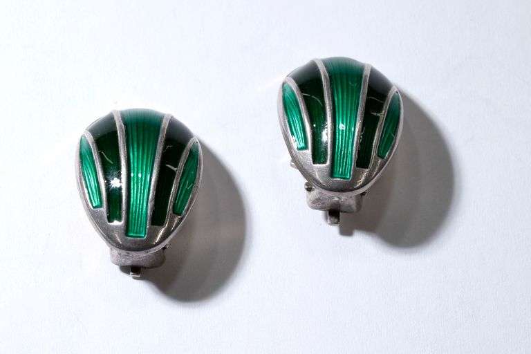 David Anderson Sterling and Enamel Earrings