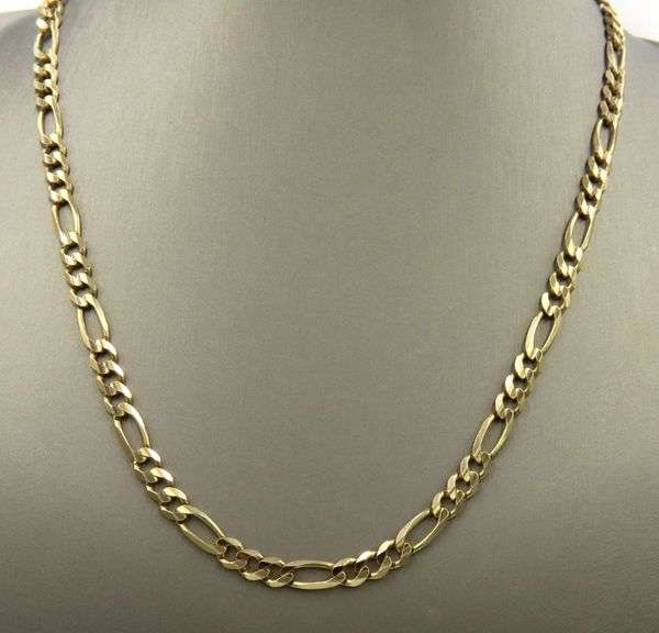 In Demand, Sturdy 14K YG 20" Figaro Necklace