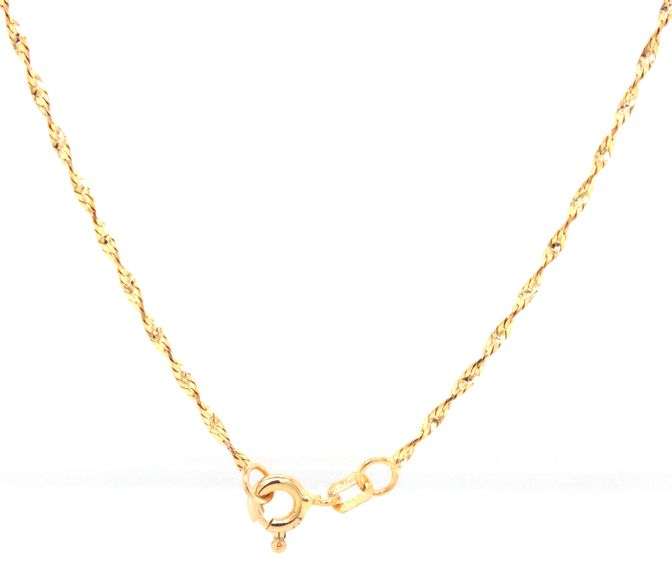 14kt Yellow gold twisted herringbone chain