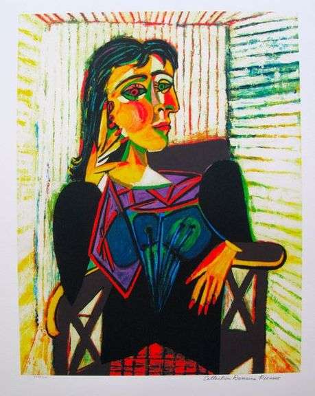 Collectible Pencil Numbered Pablo Picasso, Portrait of Dora Maar Seated