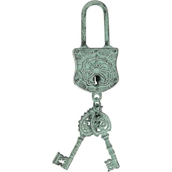 Decorative Cast Iron Padlock and Keys
