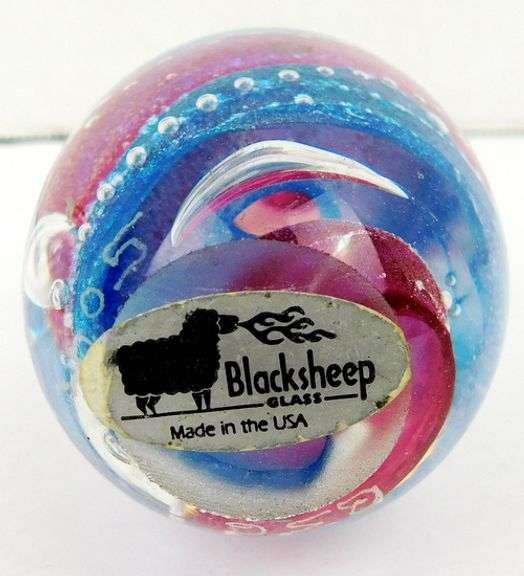Vintage Blacksheep Glass Paperweight