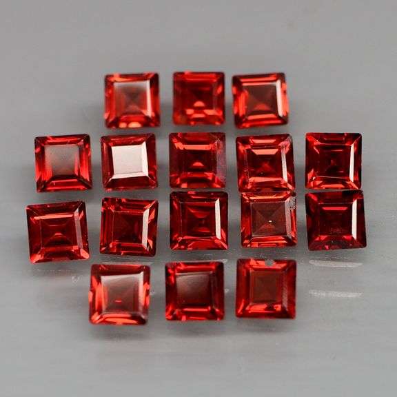 This is premium natural color! 8.28ct cherry red Garnet set!