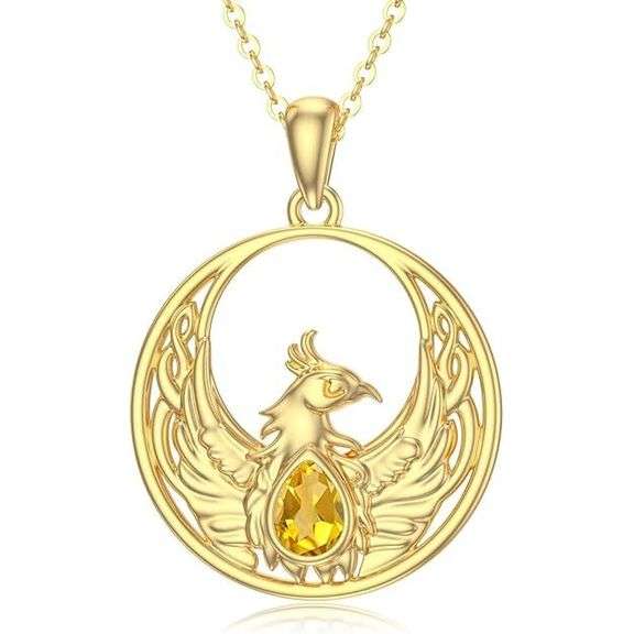 14K Gold Phoenix Pendant Necklace