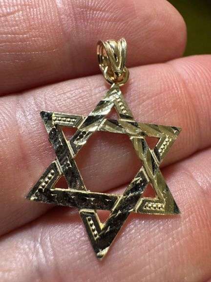10k Yellow Gold Star of David Pendant