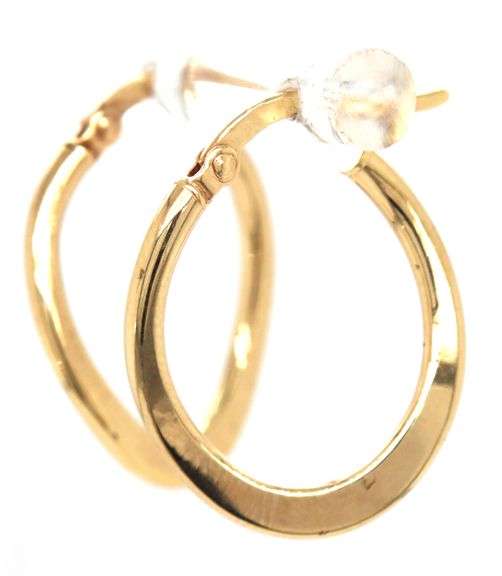 10kt Yellow gold flat hoop earrings