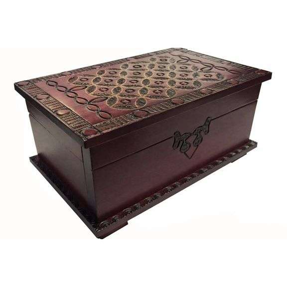 Celtic Wooden Puzzle Box Secret Trick Chest